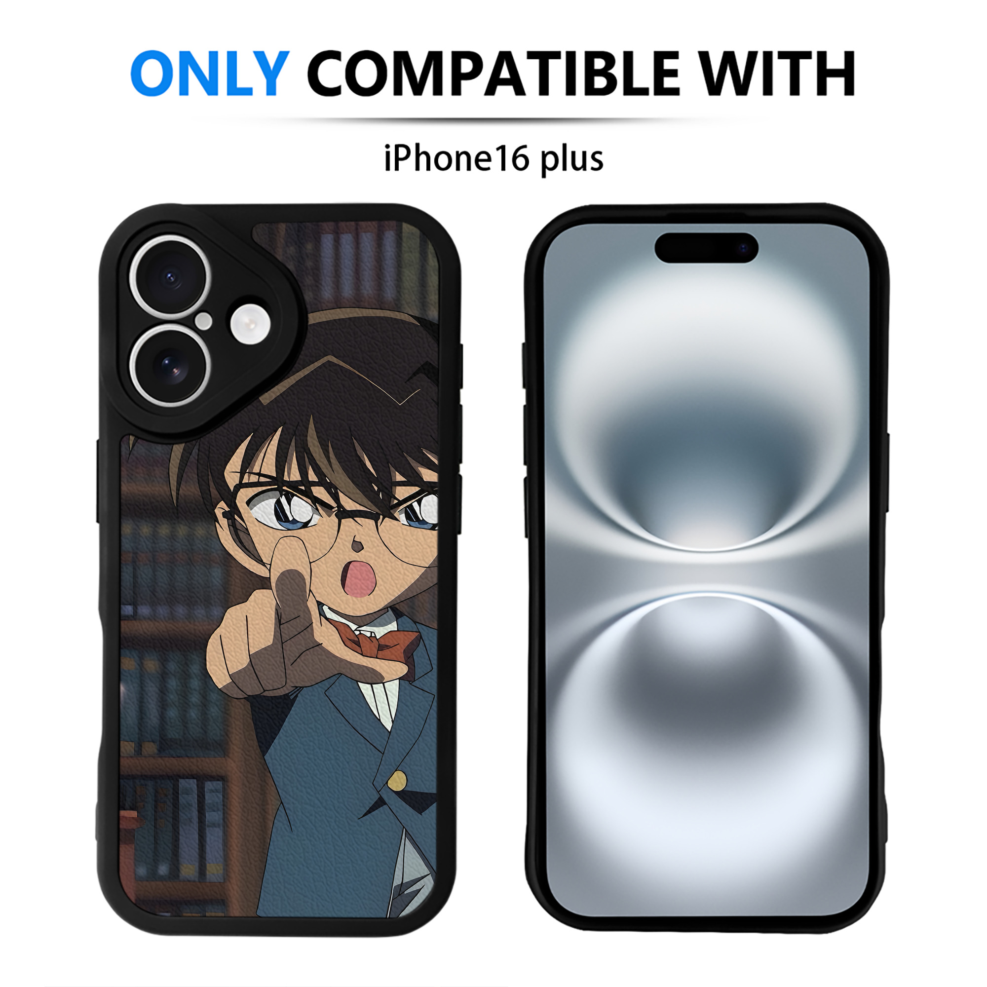 （画像用） 名探偵コナン Detective Conan 【iPhone 16シリーズ対応】シリコンスマホケース（レザー調） 材質：シリコン